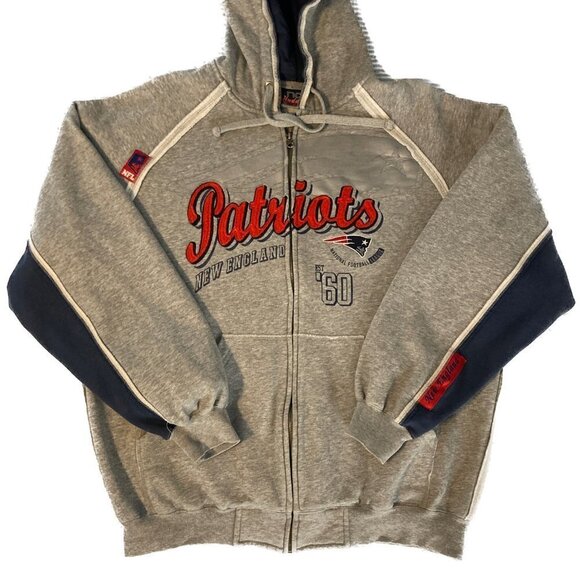 Throwback New England Patriots NFL Embroidered Hoodie Sweatshirt Size Large - Picture 8 of 8